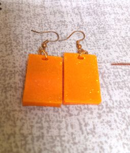 Handmade Orange Resin Earrings