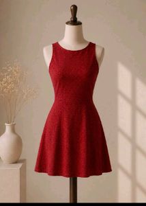 Sparkling Red Fit & Flare Dress