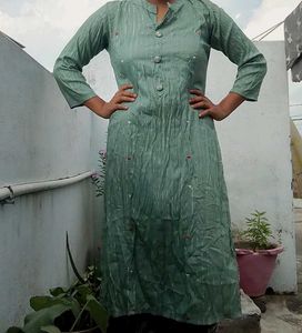 Green Striped Kurta