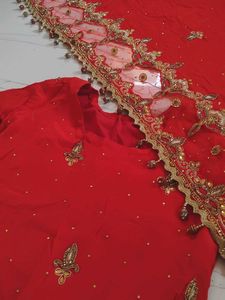 Red hand work bridal lehenga ❤️