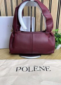 Polene Chic Burgundy Leather Handbag