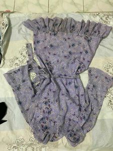 Floral Wrap Dress with Ruffle Detail