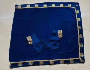 plain saree and simple border with blous
