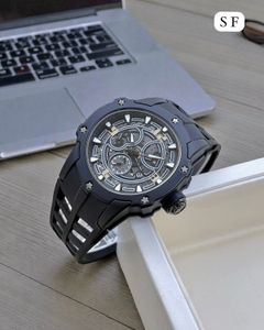 Stylish Black Skeleton Watch