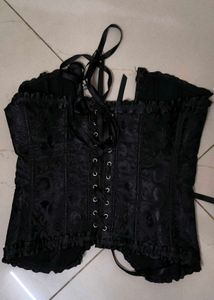 Black Motif Corset Top