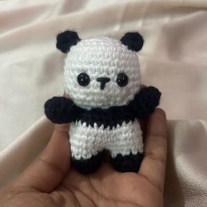 Handmade Crochet Panda Plush keychain