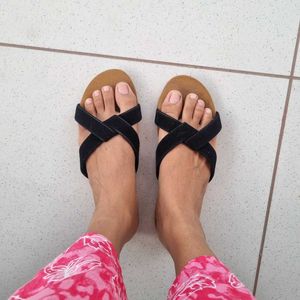 Black Cross Strap  flats