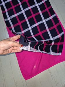 NEW Pink &amp; Navy Plaid Kurta