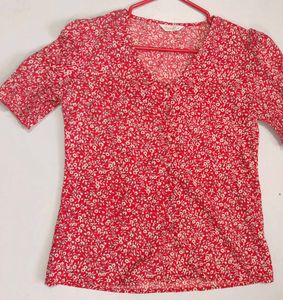Red Floral Vacay Attire Top 🌺❤️