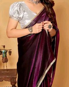 Elegant maroon Velvet Saree specially for girls