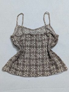 Vintage Y2K Brown Patterned Cami Top