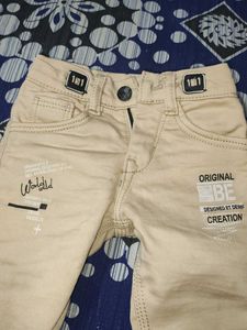 Stylish Beige Kids Jeans