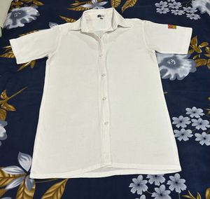 White Button-Down Top