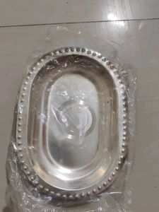 Silver Metal Tumbler &amp; Tray Set