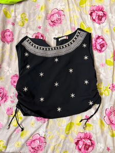 Embellished Black Ethnic Top
