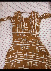 Combo Patterned Pullover Top and long dress