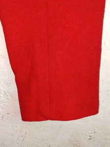 Chic Red Blazer Shrug with Black Buttons