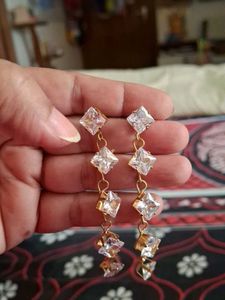 Sparkling Diamond Drop Earrings