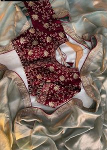 Elegant Saree with Embroidered Blouse