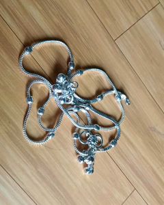 Silver Anklet with Beads