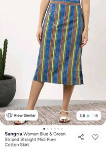 Boho Striped Ethnic Midi Skirt