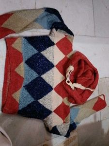 Cozy Argyle Knit Hoodie
