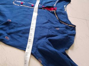 Blue Embroidered Kurta