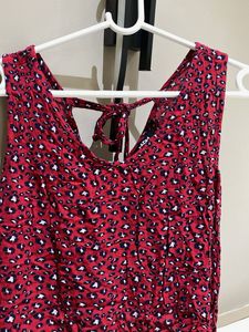 Red Leopard Print Sleeveless Top