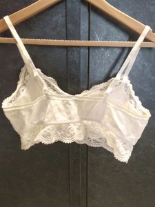White Lace Trim Bralette