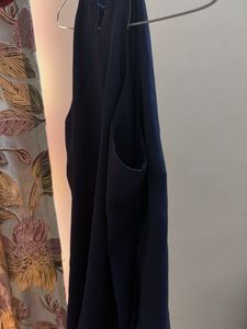 Elegant Navy Blue Halter Neck Top