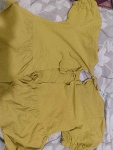 Cute Yellow Peplum Top