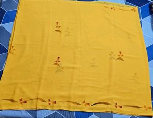 Vibrant Yellow Saree with Subtle Prints