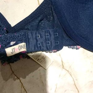 Cute Navy Blue Bra with Pink Hearts