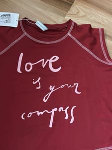 Maroon 'Love is Your Compass' Crop Top