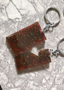 Sparkly Red Heart Keychains (2-Piece Set)