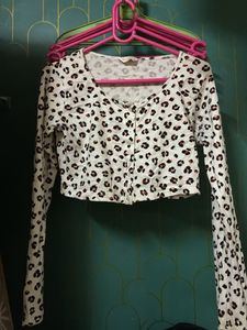 Leopard Print Cropped Top