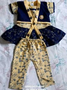 Baby Yellow Dress Set with Hat