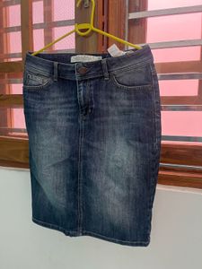 Classic Blue Denim Pencil Skirt