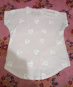 Cute Heart Print Tees