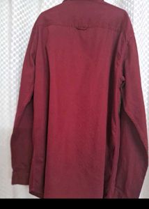 Men's Burgundy Button-Up Shirt