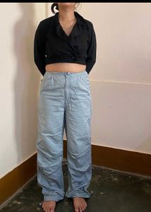 bewakoof Stylish Light Blue Cargo Pants