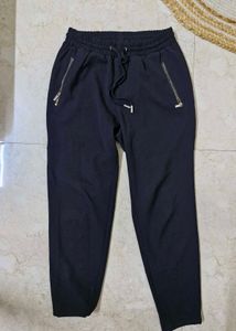 Black textured pants