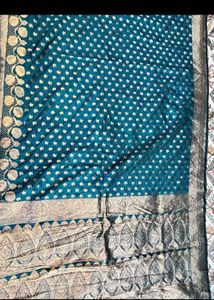 Teal Banarasi Silk Saree