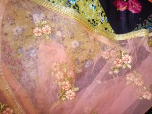 Peach Embroidered Lehenga Choli Set