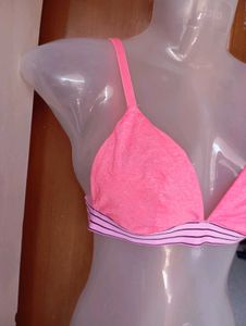 Pink Lace Triangle Bra