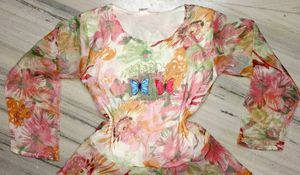 🦋💖💚Y2k Sheer Floral Butterfly Top