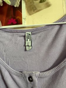 Casual Lavender Henley T-Shirt