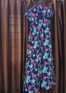 Floral blue maxi dress