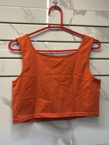 Vibrant Orange Cropped Tank Top