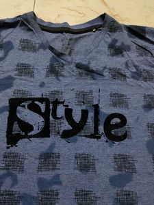 Men's Blue "Style" Graphic T-Shirt
